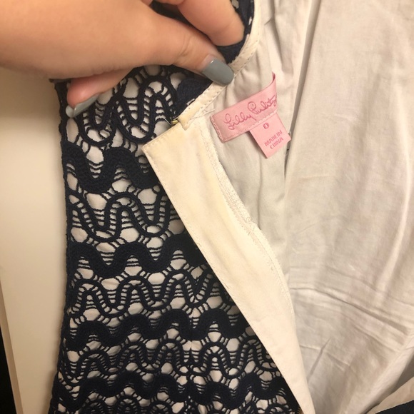 Lilly Pulitzer Lonnie navy shift dress size 0 - Picture 8 of 8